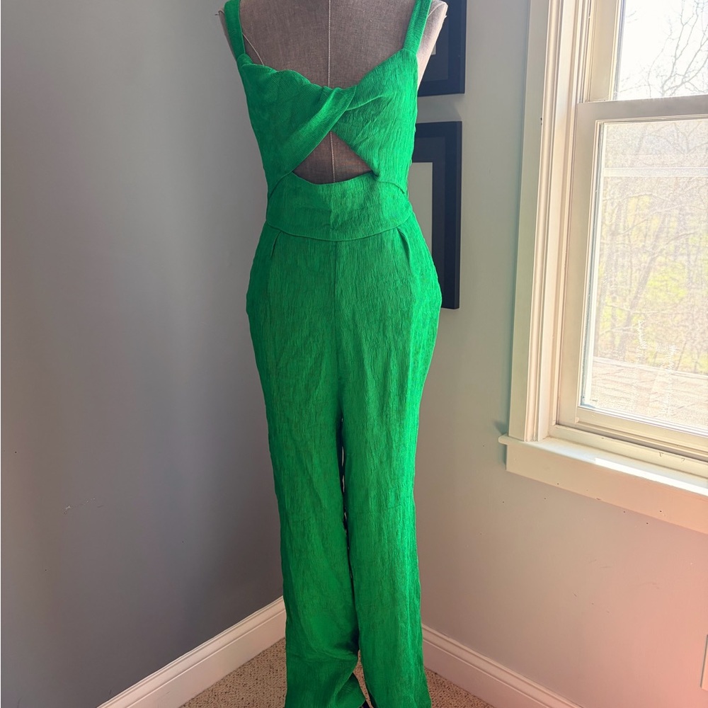 Endless Rose Plissé Cutout Wide Leg Jumpsuit - Picture 2 of 8